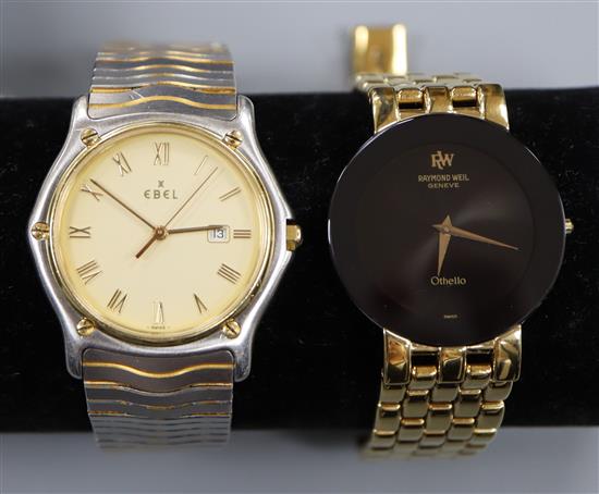 Two gentlemans wristwatches, Ebel and Raymond Weil